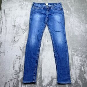 True Religion Women's Jeans Sz 29 Fits 31" Embellished Pockets Skinny Leg Denim‎